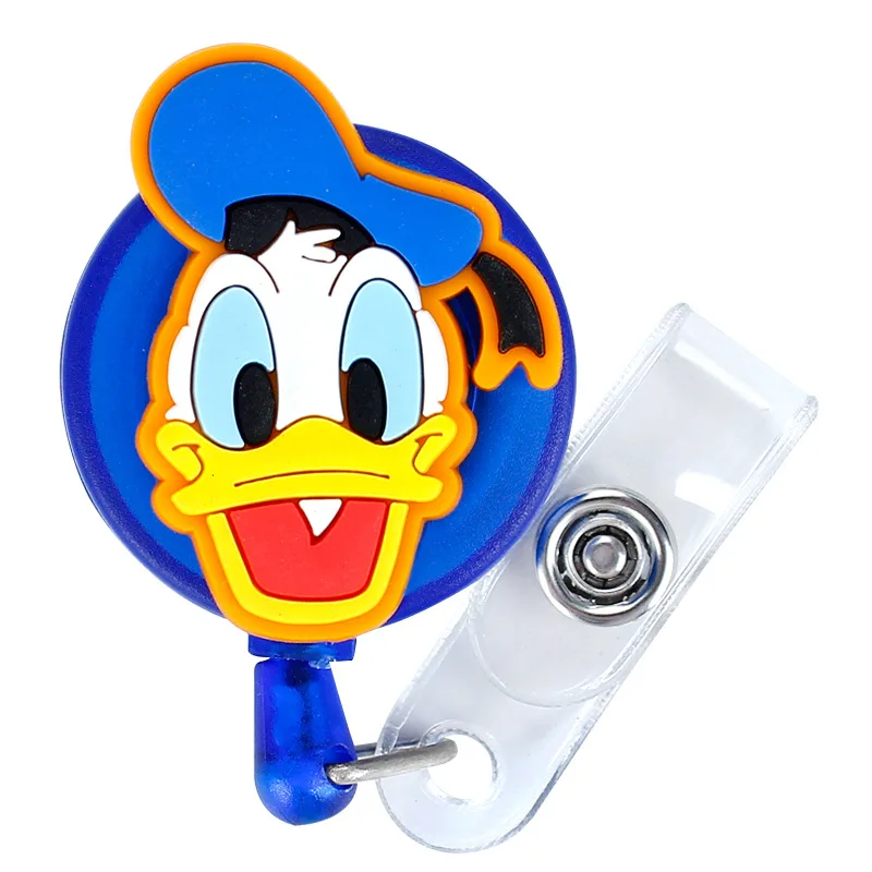 ديزني حامل شارات قابل للطي الكرتون ID اسم بطاقة الحبل مفتاح سلسلة ممرضة حامل بطاقة الصدر الإبداعية الهاتف المحمول الحبل