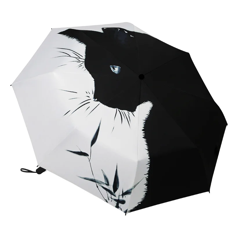 Cartoon Umbrella For Men Cat Shape Automatic UV Umbrella  Sunny And Rainy Fashion Strong Stand Paraguas Hombre