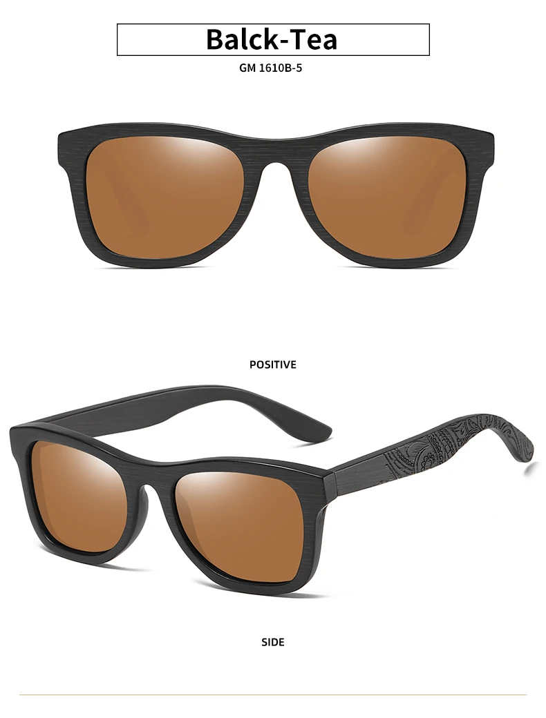 GM Holz-Sonnenbrille für Herren und Damen Luxus-Marken-Designer Polarisierte Sonnenbrillen Vintage-Sonnenbrille Damen-Brillen mit Papierbox – Detail 15
