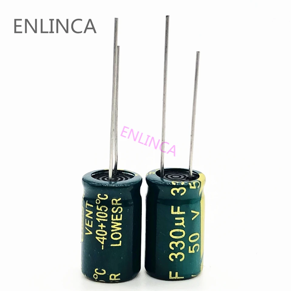 

100pcs/lot S02 high frequency low impedance 50v 330UF aluminum electrolytic capacitor size 10*17 330UF 50v 20%