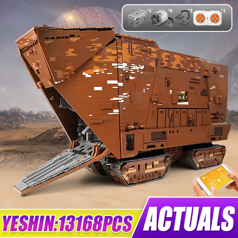 

MOULD KING 21009 Star Plan Toy MOC-13289 Remote Control Cavegod UCS Sandcrawler Building Blocks Construction Set for Adults