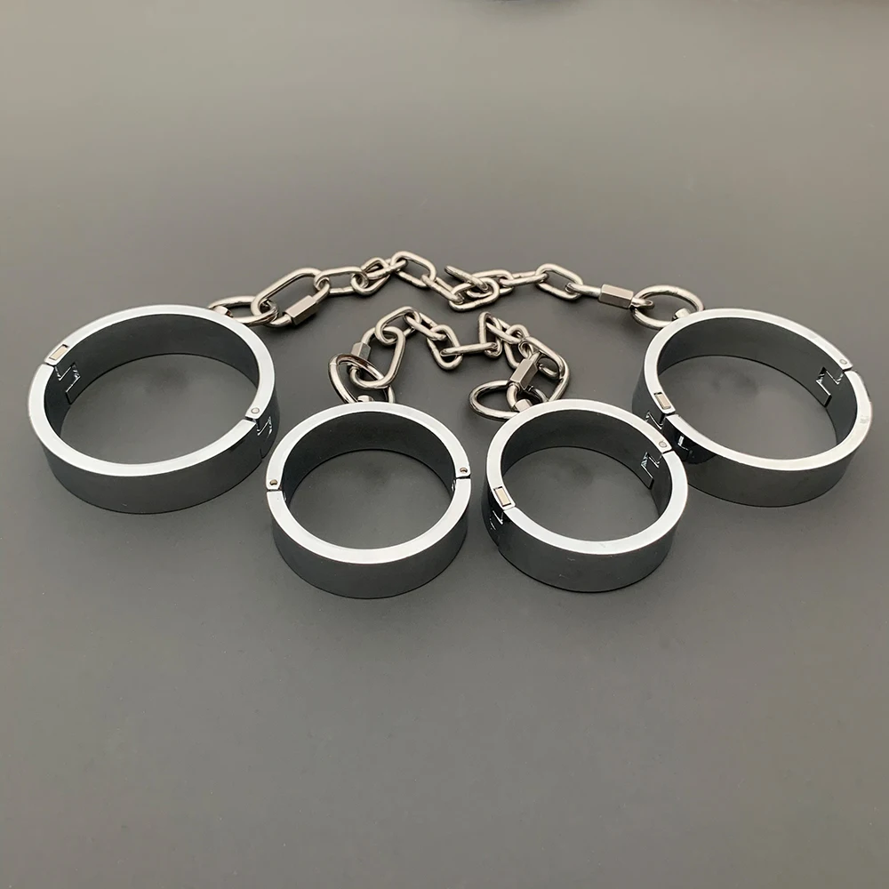 New Metal Bondage Handcuffs Adult Sex Products Slave Games Hand Restraint Fetish Role Playing Sex Toys For Couple SM Ankle Cuffs