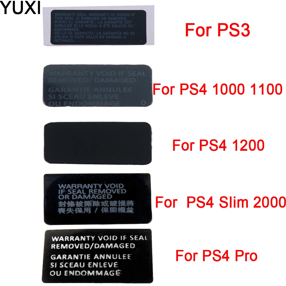 YUXI 5pcs For PS3 Slim/ PS4 slim 2000 /1000 1100/1200/pro console Label Sticker Housing Shell Sticker Lable Seals