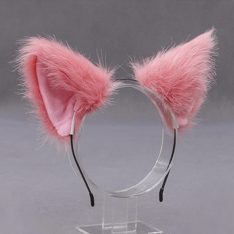 Cute Cat Fox Faux Fur Ear Hair Hoops Party Cosplay Hairband Fur Headbands Girls Fashion Hair Accessories Animal Ears Hair Band