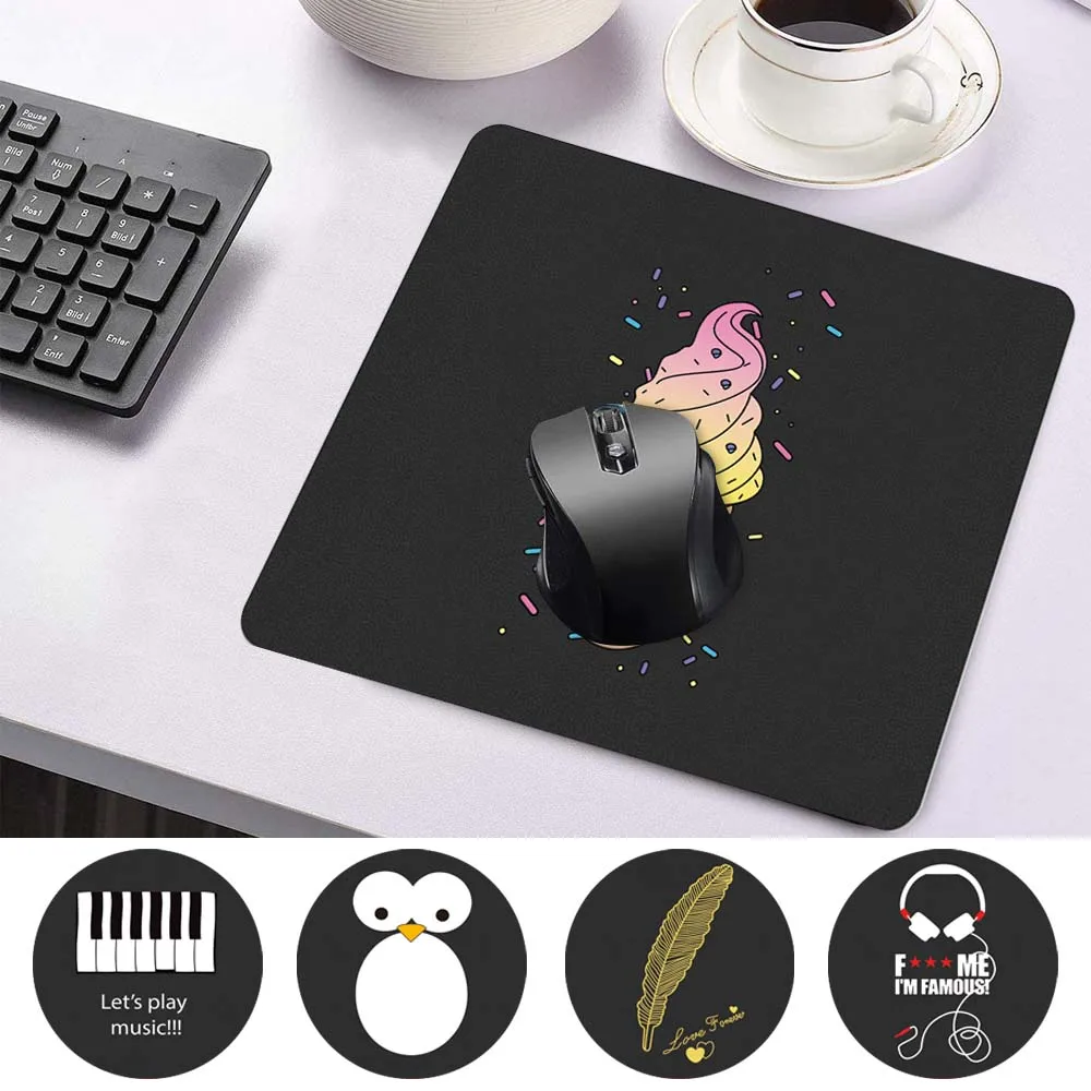 

Smooth Waterproof PU Leather Mini Computer Mouse-pad Portable Game Laptop Mouse Pad Simple Pattern Durable Game Mouse Mat