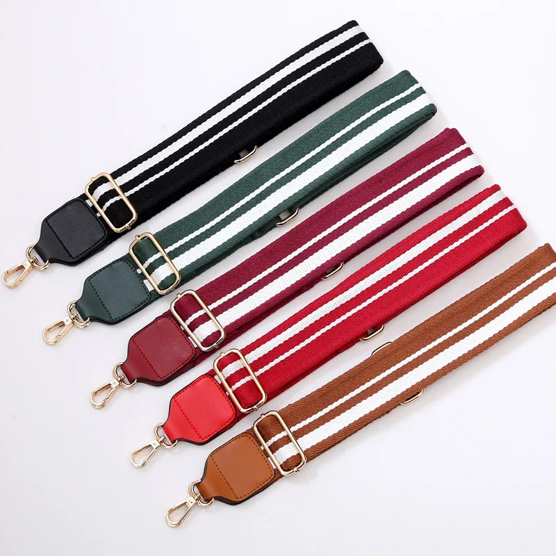 

Women's Bag Strap Fashion Wide 5 cm Adjustable Shoulder Strap Bag Hanger Handbag Colorful Striped Nylon Straps 140cm