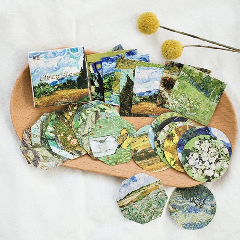 45 Pcs/lot Cute Van Gogh Oil Painting Mini Paper Sticker Decoration Diy Ablum Diary Scrapbooking Label Sticker Kawaii Stationery