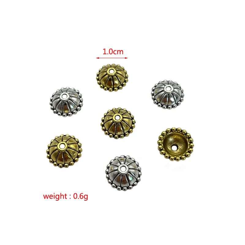 JunKang Alloy 10mm Glossy Hat Spacer Bead Cap DIY Bracelet Necklace Amulet Jewelry Connector Making Discovery Accessories