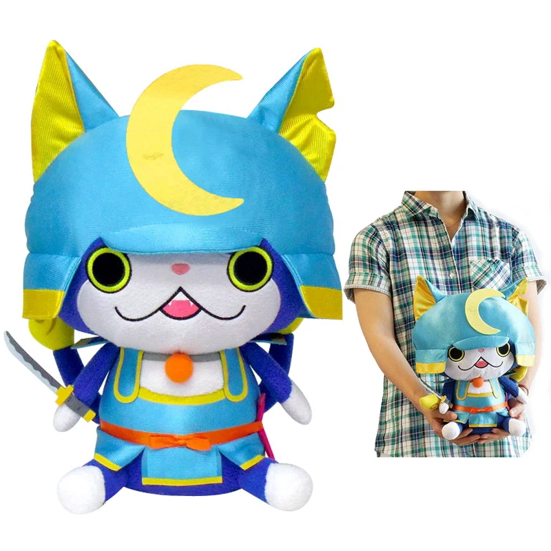 New Japan Anime Yokai Watch Bushinyan Cat Big Plush Stuffed Pillow Cosplay Doll 35cm Kids Toys Children Christmas Gifts