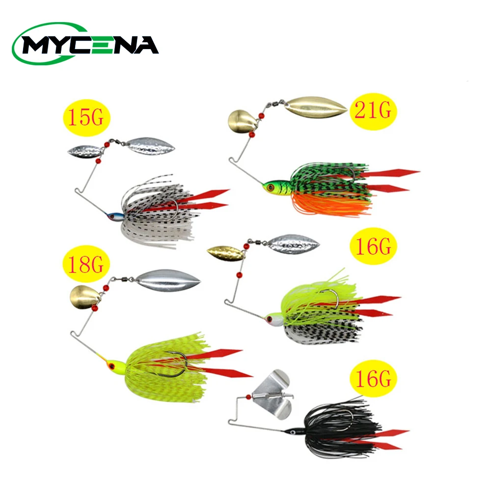 Mycena 16G & 18G & 21G Spinner Aas Bas Jig Chatter Aas Vissen Lokken Chatterbait Vissen Kit wobblers Voor Bass Visgerei