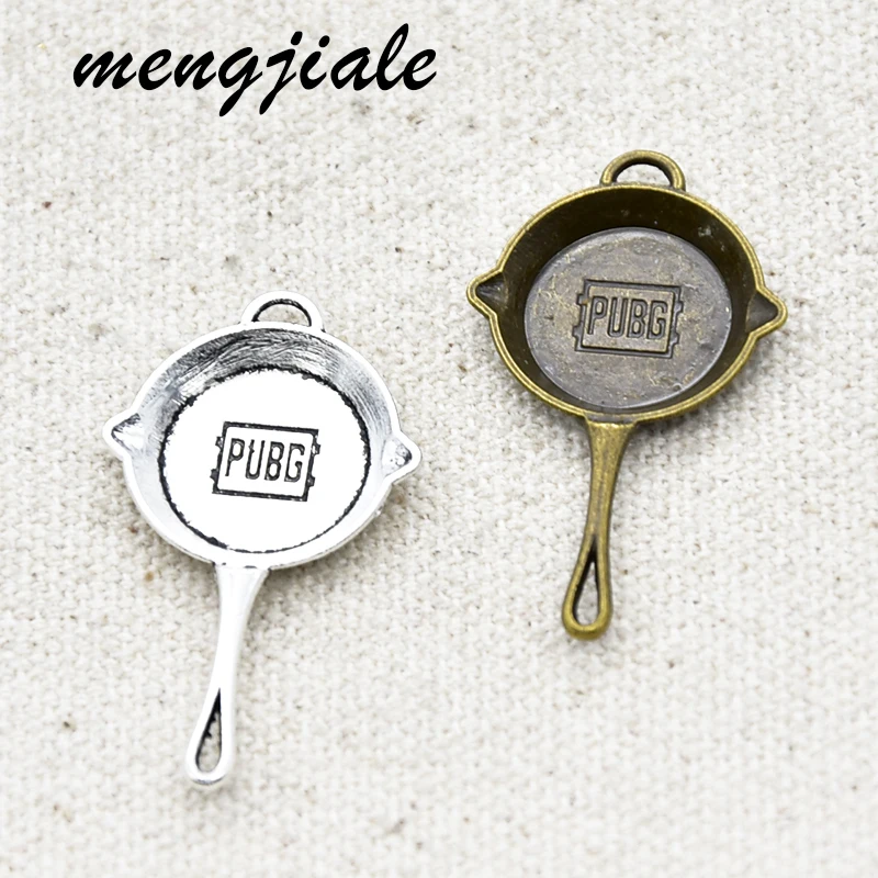 30 шт. два Цвет PUBG сковородка для жарки амулеты из сплава металла подвески для DIY ретро ювелирные изделия для производства комплектующих для 34*20 мм