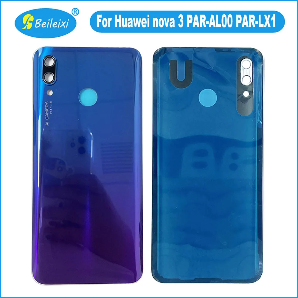 For Huawei Nova 3 PAR-AL00 PAR-LX1 Battery Back Cover Rear Door Panel Glass Housing Protective Case For Nova 3i INE-LX2 INE-AL00