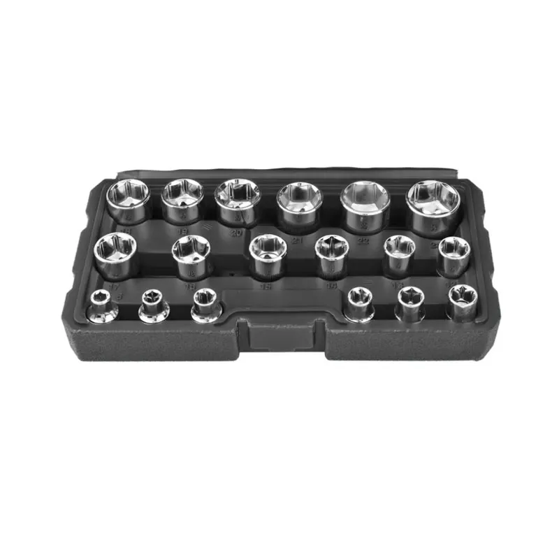 18Pcs 6mm -24mm Socket Set 3/8