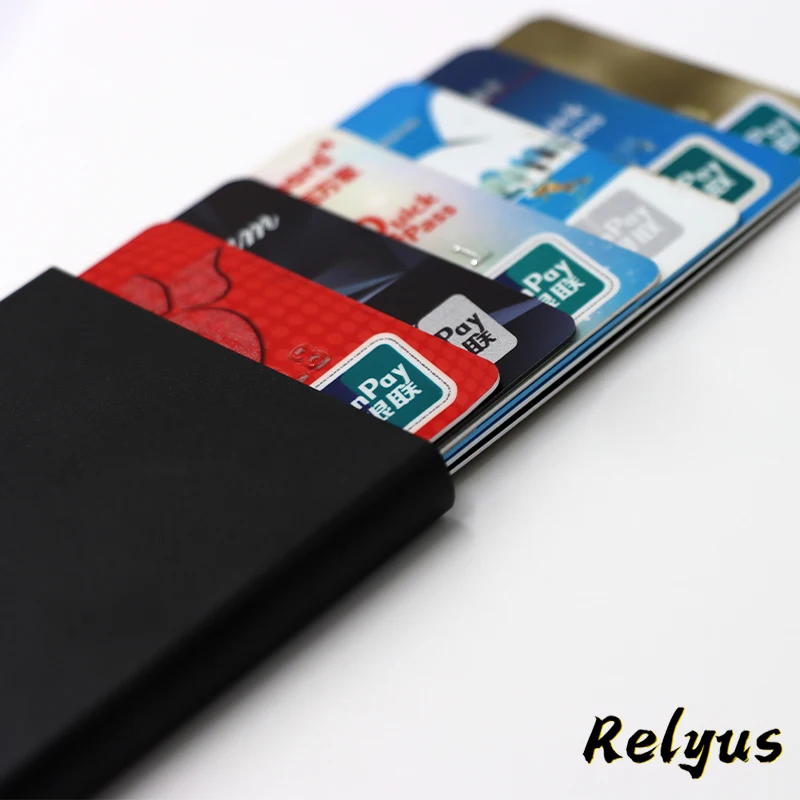 Anti-theft ID Credit Card Holder Men Women Porte Carte Thin Aluminium Wallets For Mitsubishi Pajero V97 V90 V80 1 2 3 4 5