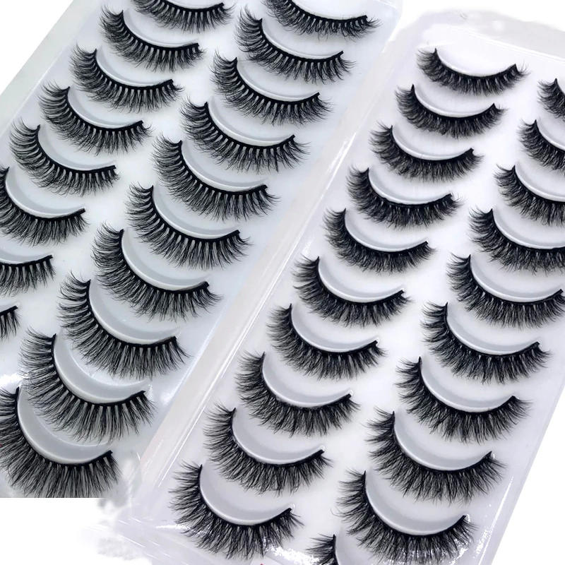 2023 nuevo 10 pares de pestañas postizas naturales pestañas postizas maquillaje largo pestañas de visón 3d extensión pestañas de visón para belleza