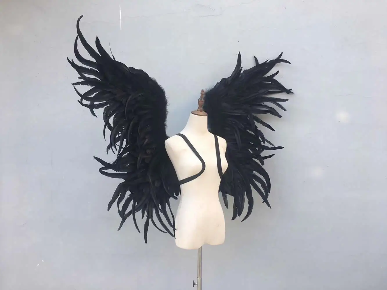 Natural Feather Handmade Crafts Black Fairy Wing Ball Prty Bar Background Decorations Cosplay costumes series