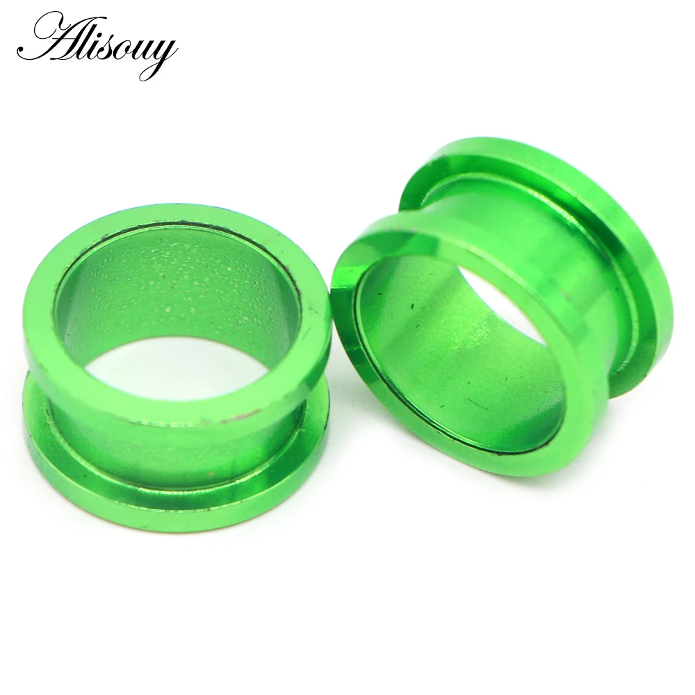 Alisouy 2pcs 1.2-30mm Stainless Steel Ear Tunnels Plugs Black Gold Color Expander Stretcher Ear Gauges Piercing Body Jewelry