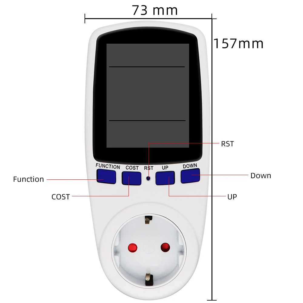 220V AC EU Digital Wattmeter LCD Power Meter Socket Wattage Kwh Energy Meter UK US AU Plug Measuring Outlet Power Analyzer