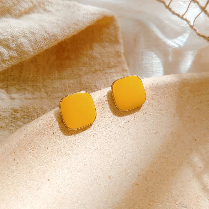9 Colors Black/White Enamel Korean Stud Earrings For Women 2020 Fashion Jewlery Simple Female Earring Oorbellen Aretes De Mujer
