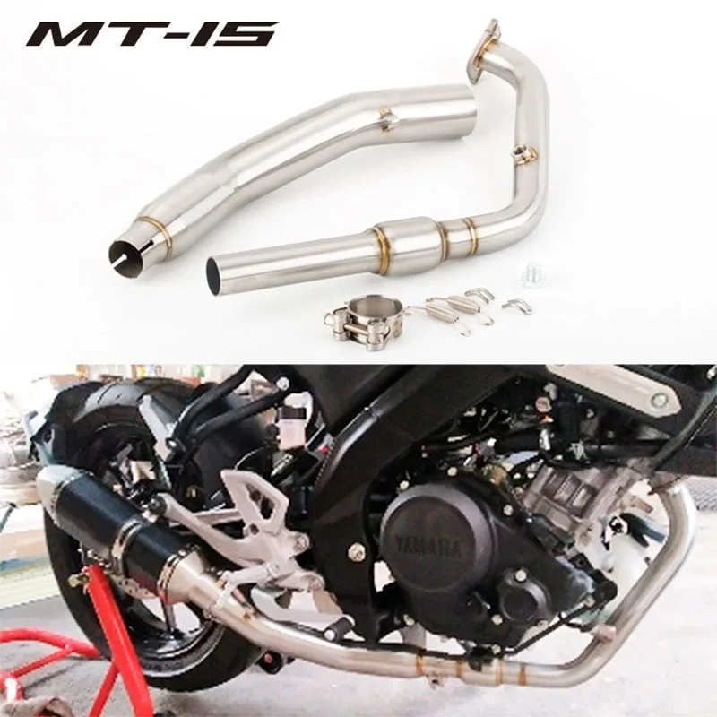 

Motorcycle Front Exhaust Escape System Modifed Middle Link Pipe Slip On For Yamaha YZF MT-15 MT15 2020-2021 MT 15