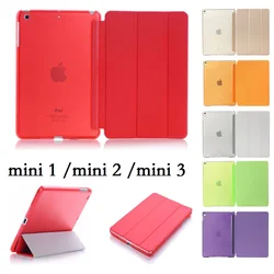 7.9 ''Slim Folio Đứng Coque Cho iPad Mini 2 Mini 3 Ốp Lưng A1432 A1490 Thông Minh PVC Tự Động Thông Minh-giấc Ngủ Bao Da Dành Cho iPad Mini 1 2 3 Bao