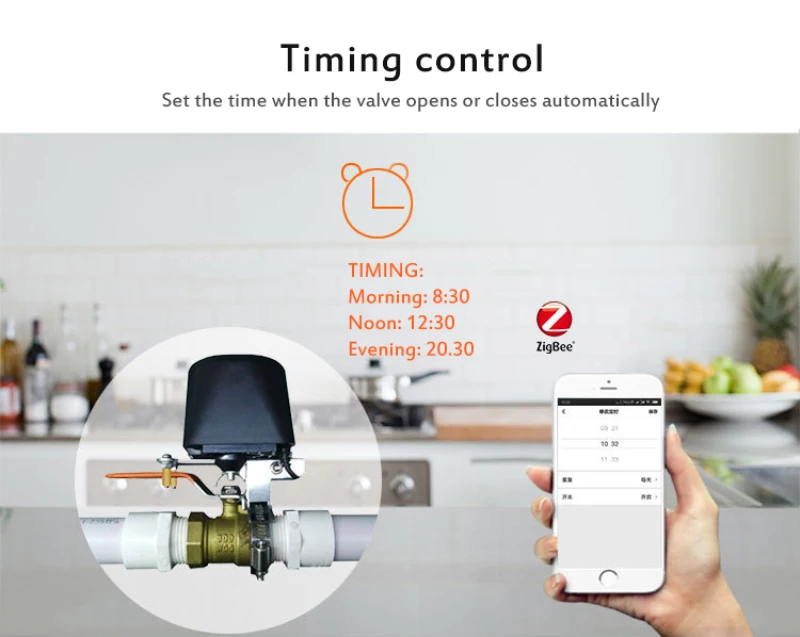 Tuya Zigbee Valve Smart Water/Gas Valve  Automation Control Works With Alexa Google Assistant IFTTT Needed Tuya Zigbee Gateway