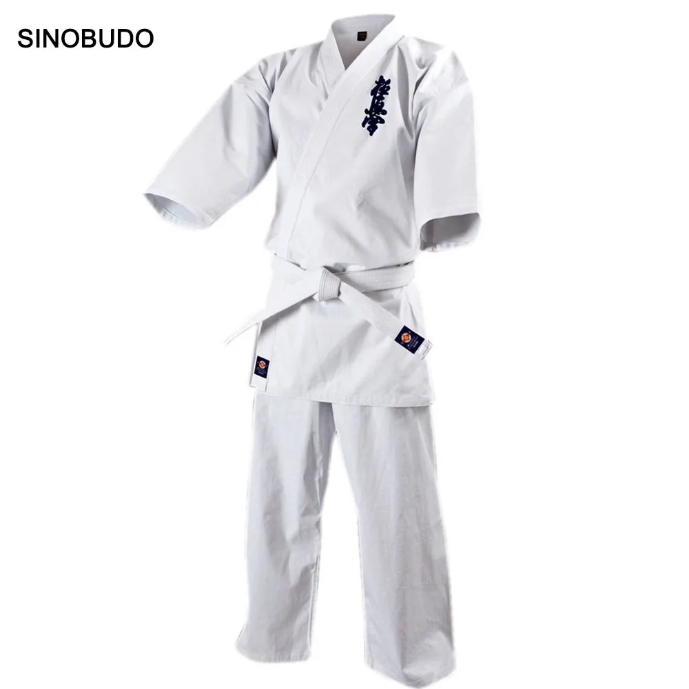 High Quality Kyokushinkai dogi Dobok 12oz 100% Cotton Canvas Karate Uniform Kimono Gi Cloth For Kids Adult,Free White Belt