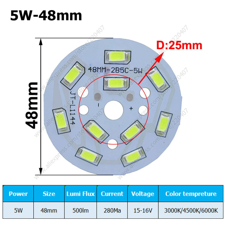 5W SMD5730 Brightness SMD Light Board Led Lamp Panel For Ceiling PCB With LED,Aluminum plate base with smd chip