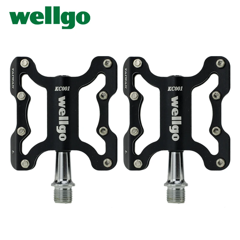 Wellgo KC001 Aluminum Alloy Ultralight MTB BMX Road Bike Pedal Cycling Cr-Mo Spindle Sealed Bearings Bicycle Parts