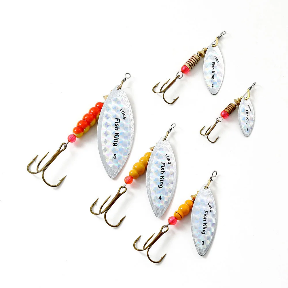 Metal Spinner Bait 0.125oz 0.2oz 0.33oz 0.5oz 1oz Spoon Lures Metal With Treble Hooks Arttificial Bass Bait Fishing Lure