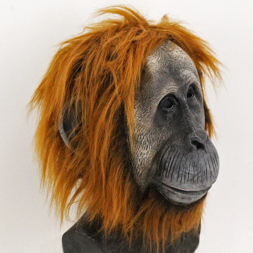 Realistic Latex Gorilla Mask Animal Chimp Mask Halloween Costume Adult Fancy Dress Carnival Party