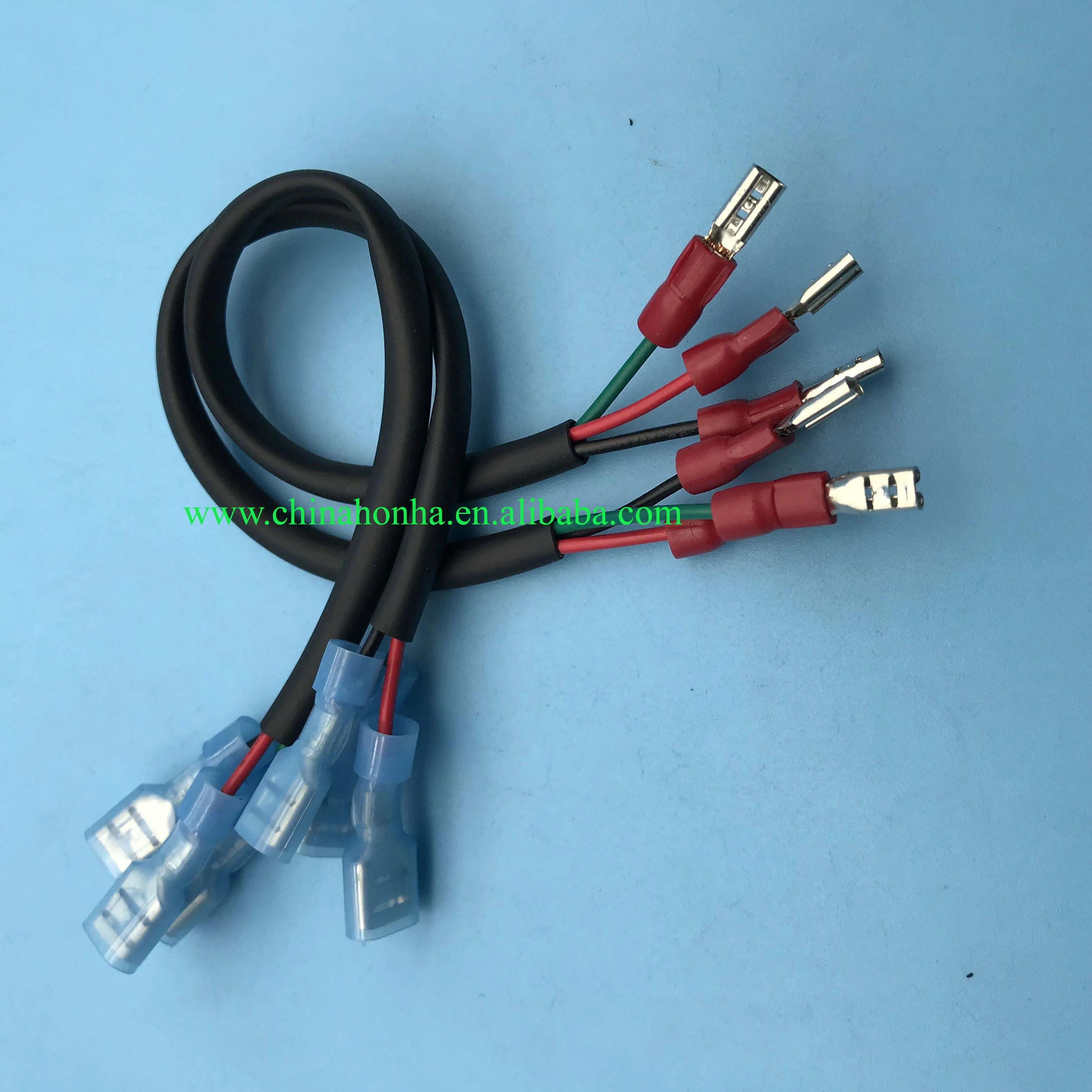 18-20AWG insulation terminal wire harness with 20cm 20AWG wire with 14AWG wire protector