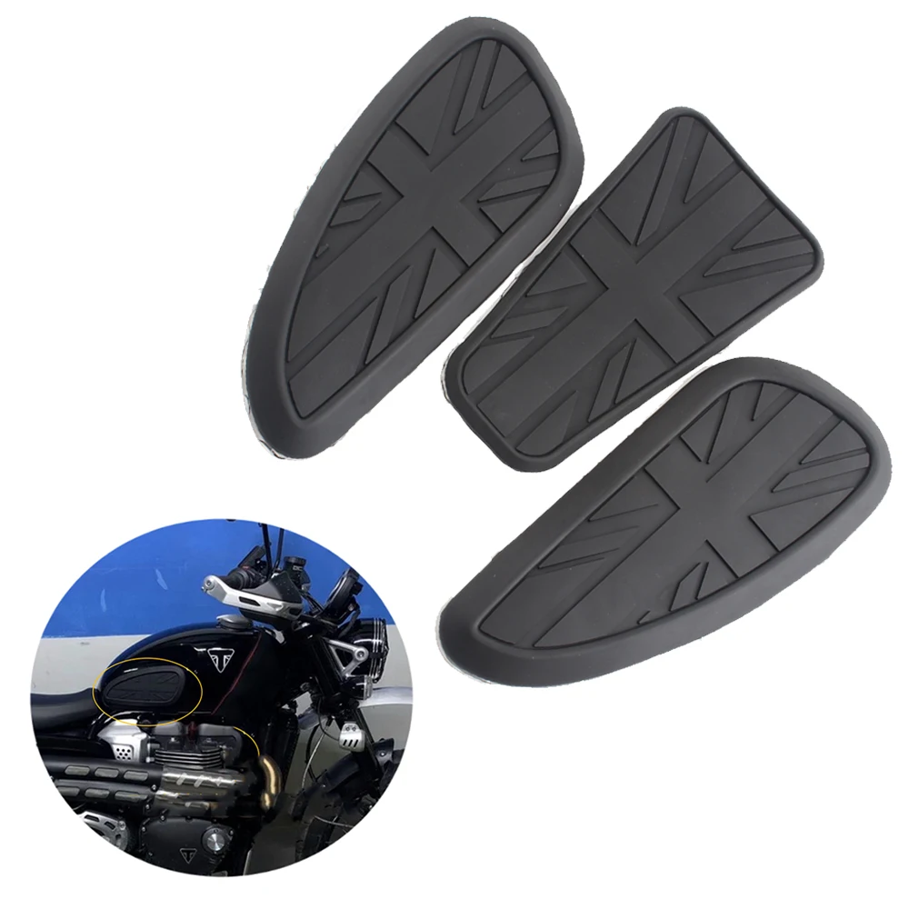 Universal Motorcycle Gas Traction Sticker Tank Side Pad Knee Grips Protector For Harley For Yamaha Cafe Racer Retro Rubber Decal