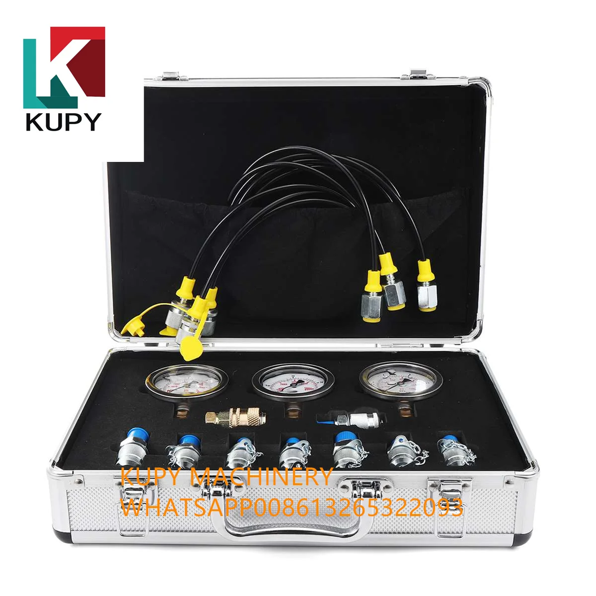 

1 Set Excavator Hydraulic Pressure Gauge Test Kit Professional Hydraulic Measuring Toolbox For Hydraulic Presses Machinery