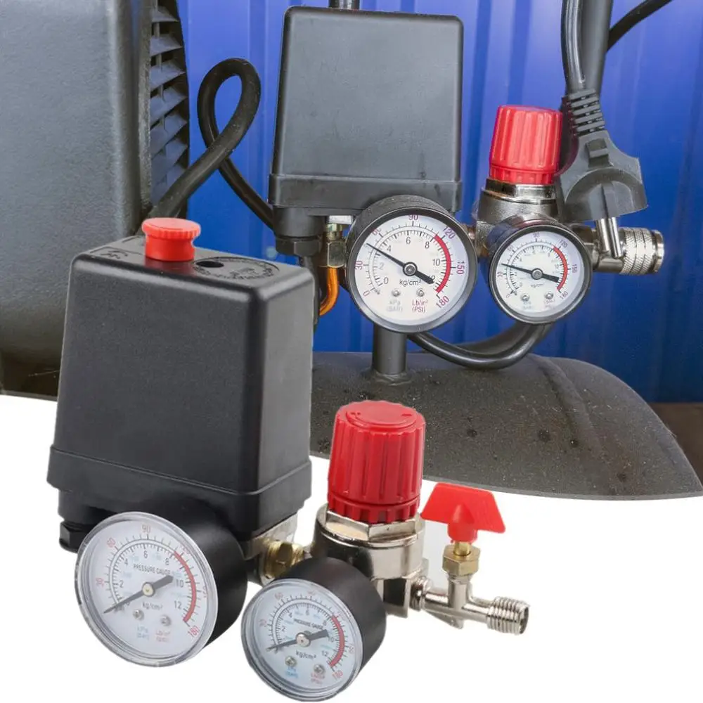 Nieuwe Drukschakelaar Air Valve Manifold Compressor Control Regulator Meters Inflators Auto-onderdelen Onderhoud