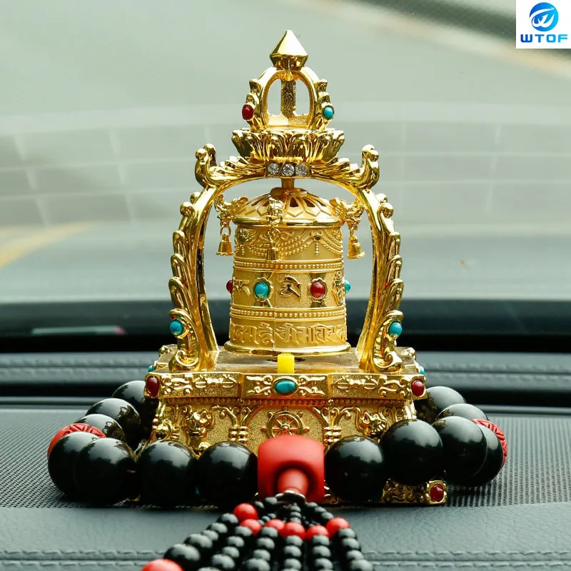 

Тибетский автомобиль на солнечной батарее, Креативные украшения, автомобиль через колесо, ветровой уровень, украшение, накопленные заслуги, буддийские товары, подарок