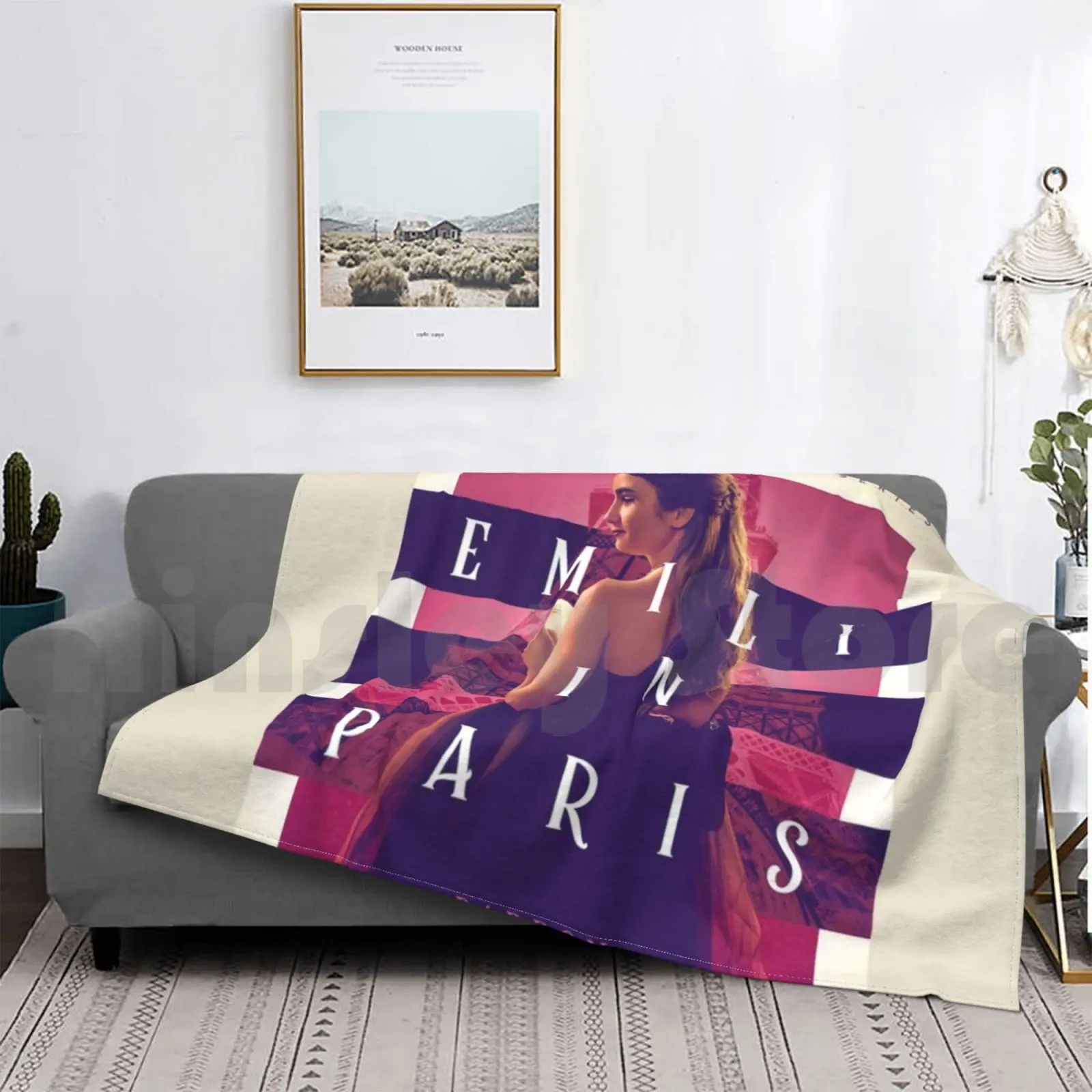 Emily In Paris Netflix Blanket Fashion Custom Movieart53 Emily In Paris Lily Collins Emily In Paris Netflix Tv