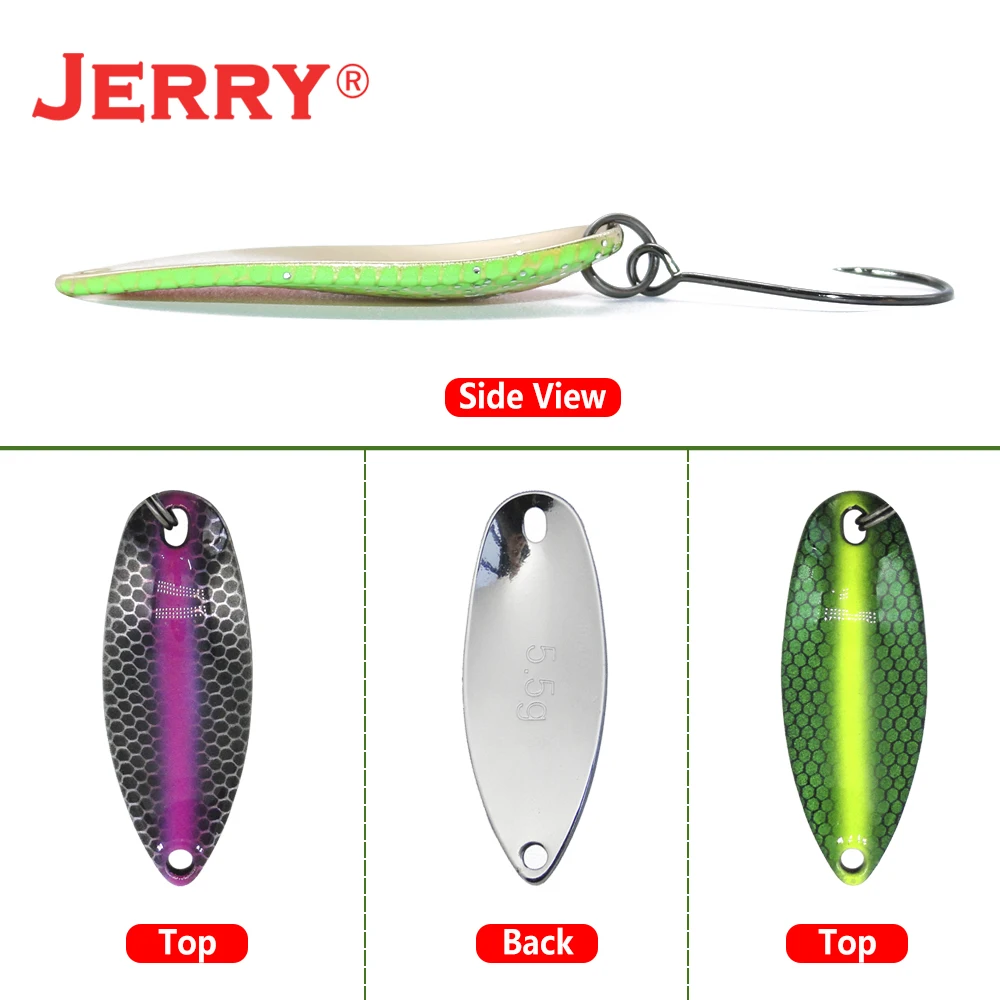 Jerry Fishing Lures Stream & Area trota cucchiai piccoli filatori leggeri ami singoli di alta qualità esche dure