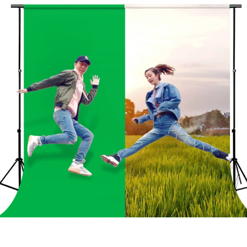 Pano de fundo da tela de fundo da fotografia para o estúdio de vídeo da foto cabine de televisão poliéster verde pano de fundo para photoshoot