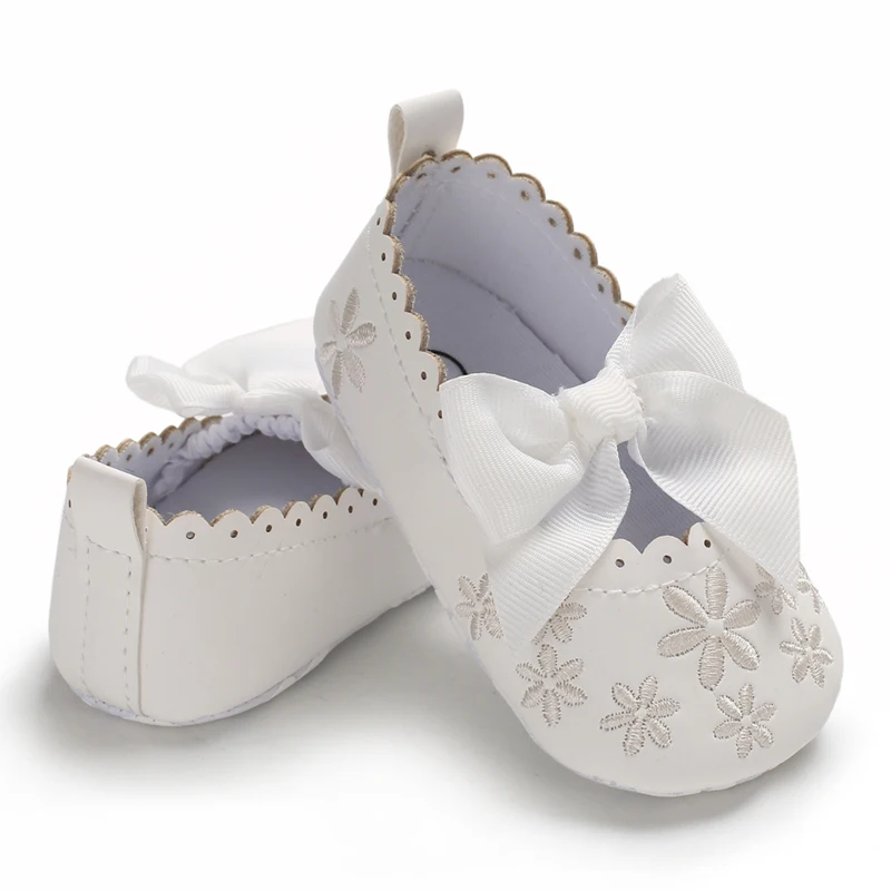 Prewalker Spring And Autumn Baby Cute Bow Flowers 0-18 Months Cotton Flat Shoes Don\'t Fall Off Baby Walking Shoes