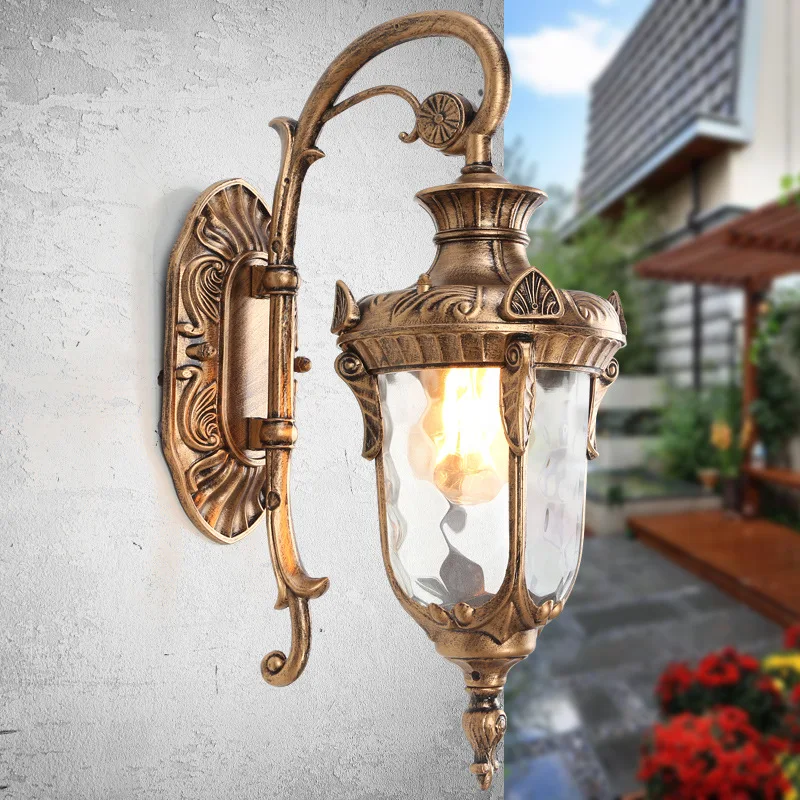 Energy Saver-Retro Outdoor Wall Light Europe Villa Sconce Lamp E27 Waterproof Exterior Garden Doorway Light Vintage Porch Lamp