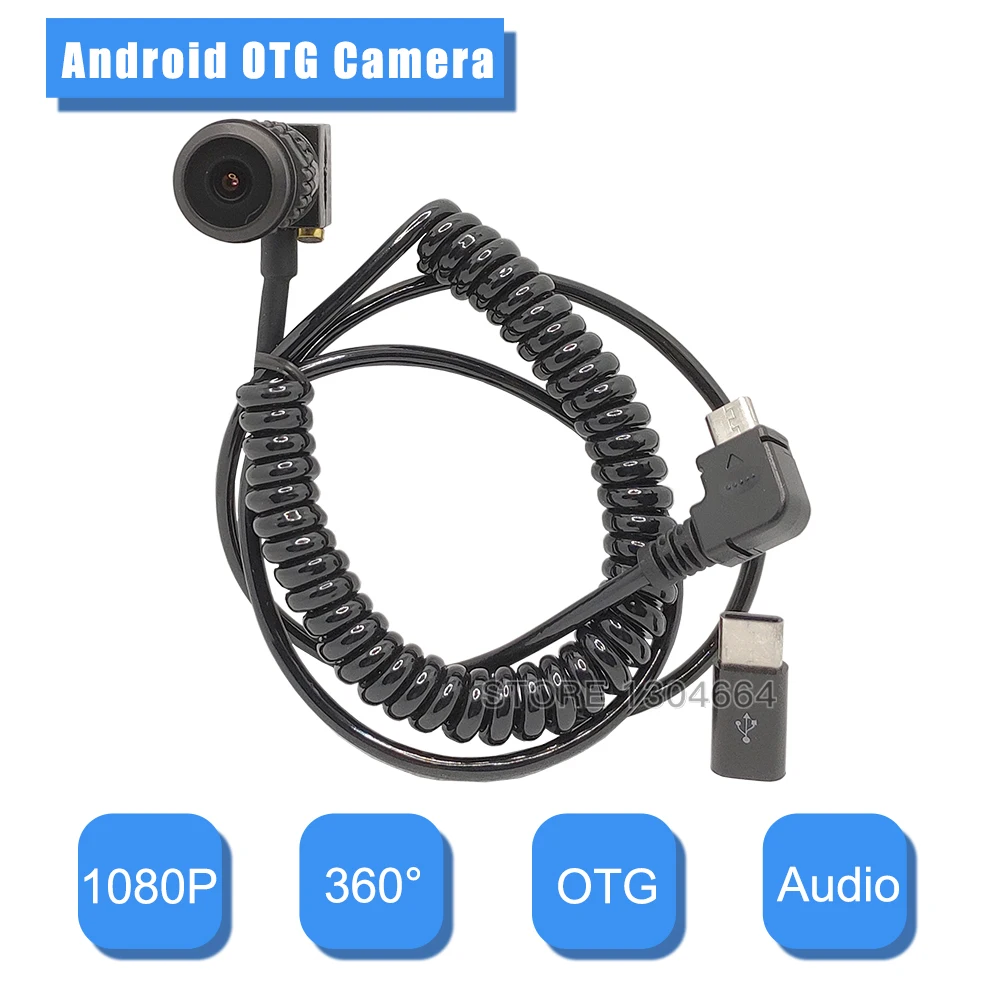 HD 1080P Android External Camera Mircro USB OTG Camera 2.0MP 360°Panoramic Fisheye Mini Camera For Use OTG Android Mobile Phone