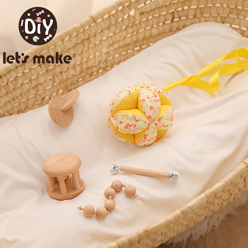 Baby Toys Bell Rattles Ball Toddler Toys Infant Educational Toy beech wood Hand Bell Interactive Baby Toys 0 12 Months Baby Gift