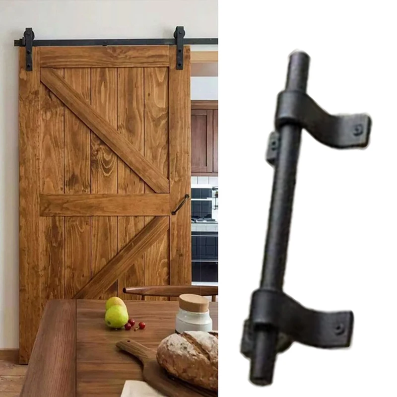 

1pcs Carbon Steel Barn Door Handle Gate Handle Pull Heavy Duty Wood Sliding Barn Door Pull Handle Vintage Hardware