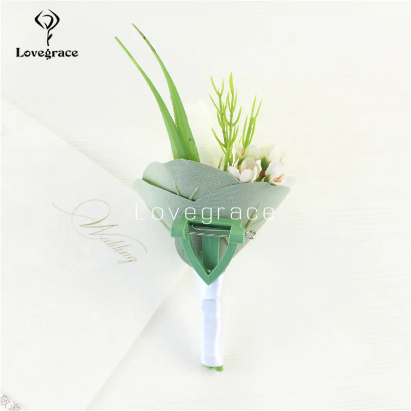 Weiß PU Tulpen Bräutigam Bouton Brautjungfer Armband Fleur Handgelenk Corsage Pins Brosche Blumen für Hochzeit Ehe Zubehör