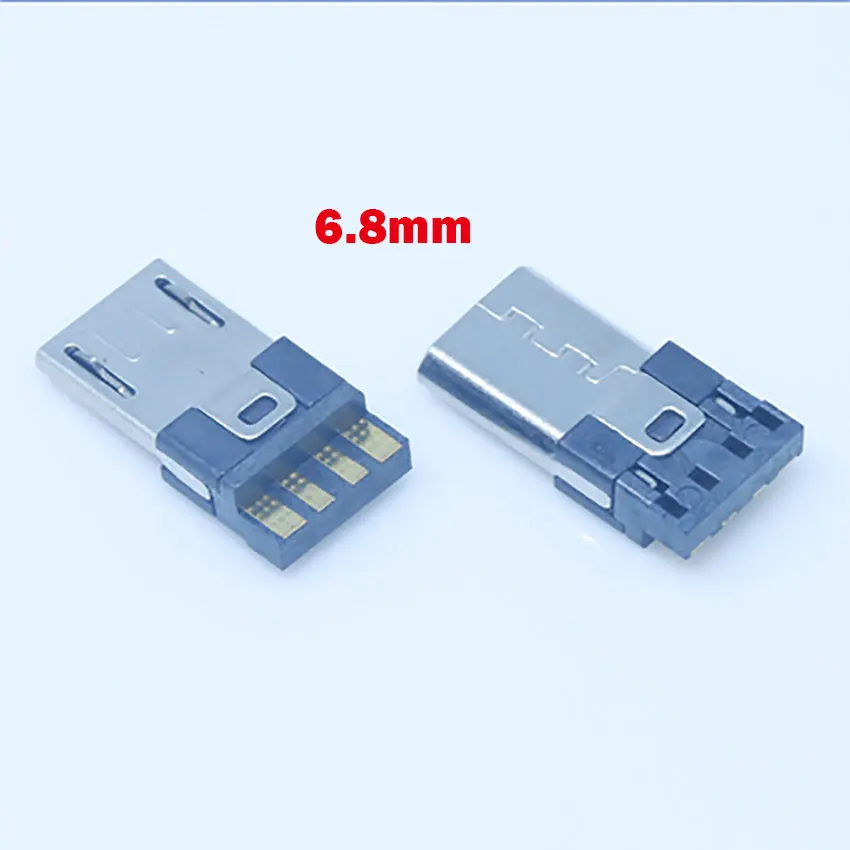 10pcs 2Pin/4 Pin Micro USB Jack USB Plug Male Connector Port Jack Tail Sockect Plug Terminals For Samsung Huawei DIY