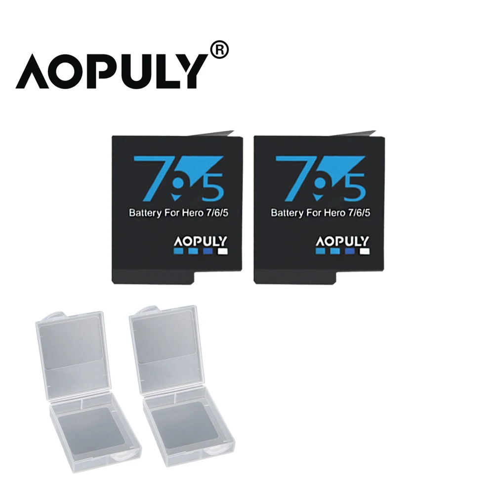 Aopuly AHDBT 501 Battery for GoPro Hero5 Hero6 Hero7 Black Bateria  for Go Pro Hero 5 6 7 8  Hero8 Black Camera Accessories