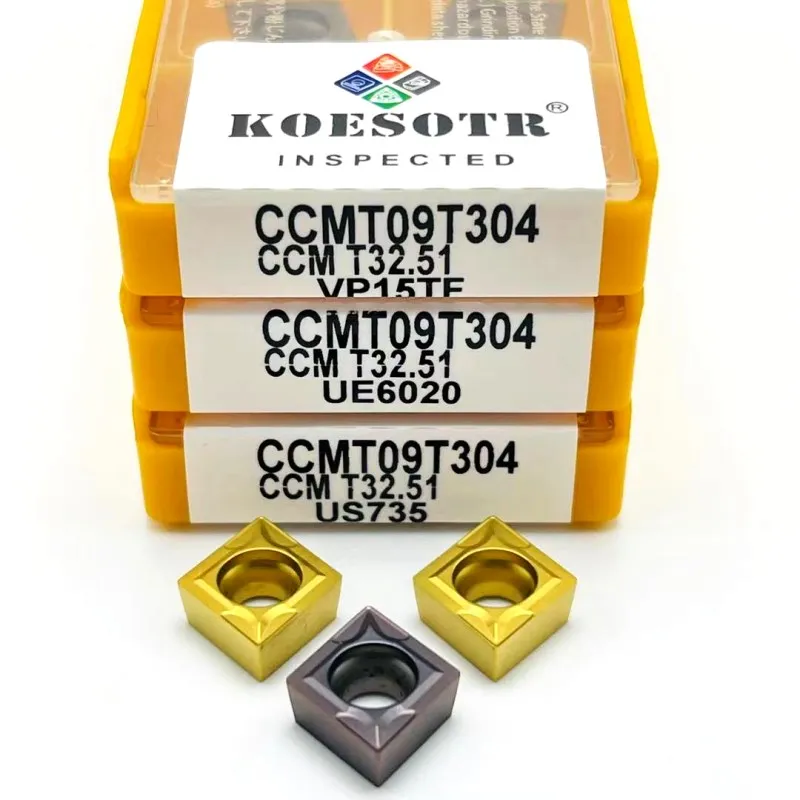 Inserto in metallo duro CCMT09T304 VP15TF UE6020 US735 utensile per tornitura di metalli utensili per tornio CCMT 09T304 utensile per tornitura di frese frontali