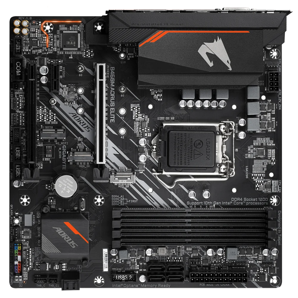 New Gigabyte GA B460M AORUS ELITE  Micro-ATX Intel B460 DDR4 M.2 128G Support 10 gen LGA 1200 CPU Disassemble Motherboard