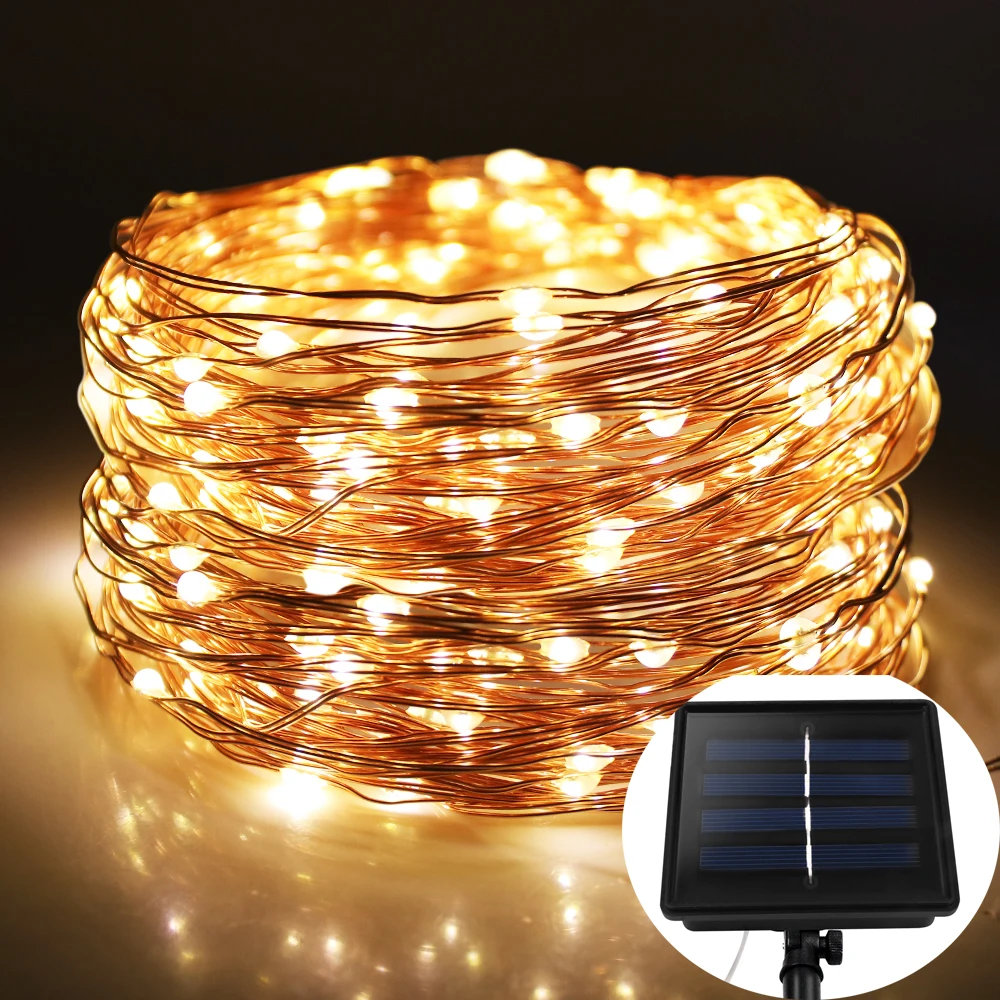 Garland LED Solar Powered Lamp String Lights Garden Outdoor Lighting Waterproof Fairy Holiday Christmas Party Light 10m 20m